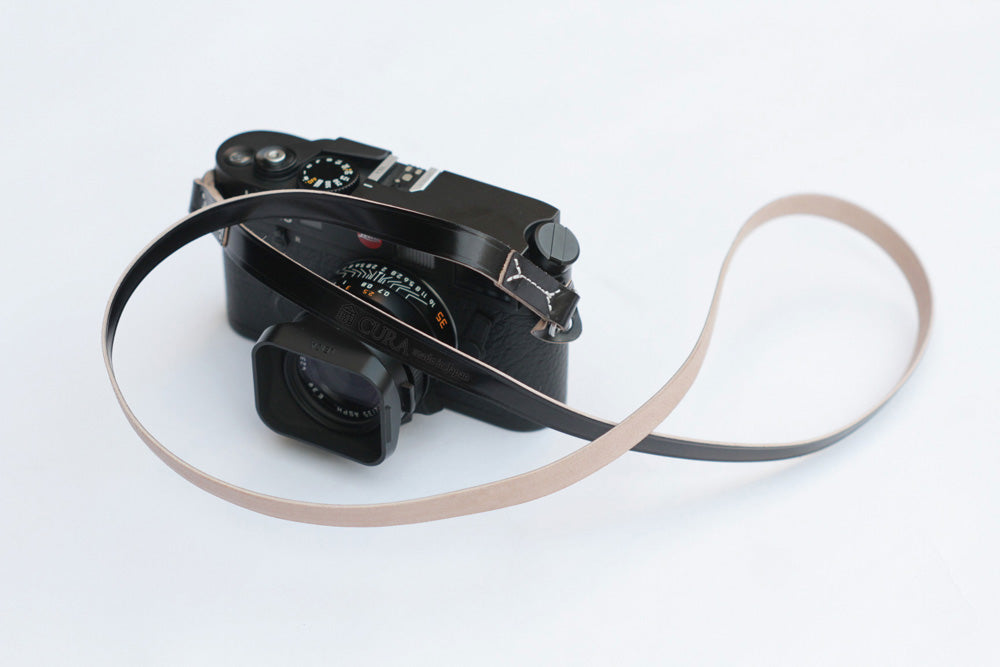 CURA CCV-100 Cordovan Leather Strap (105 cm) – Black-Camera Strap-CURA