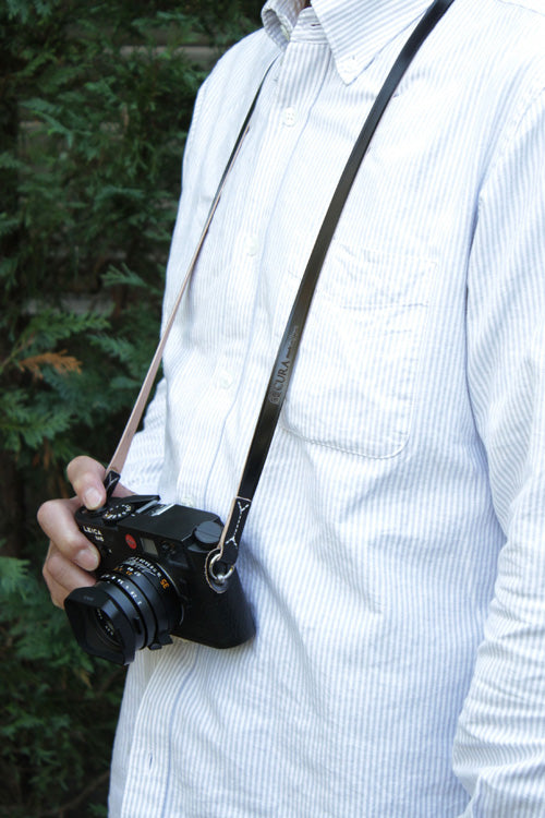 CURA CCV-100 Cordovan Leather Strap (105 cm) – Black-Camera Strap-CURA