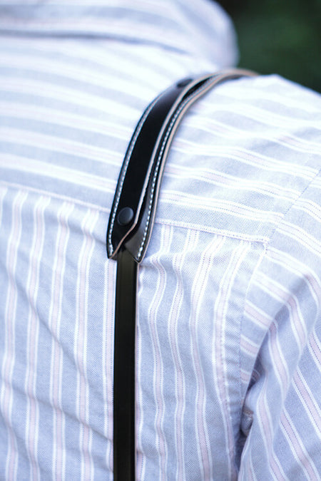 CURA CCV-200 Cordovan Leather Strap with Shoulder Pad (105 cm) - Black-Camera Strap-CURA