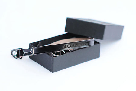 CURA CCV-200 Cordovan Leather Strap with Shoulder Pad (105 cm) - Black-Camera Strap-CURA