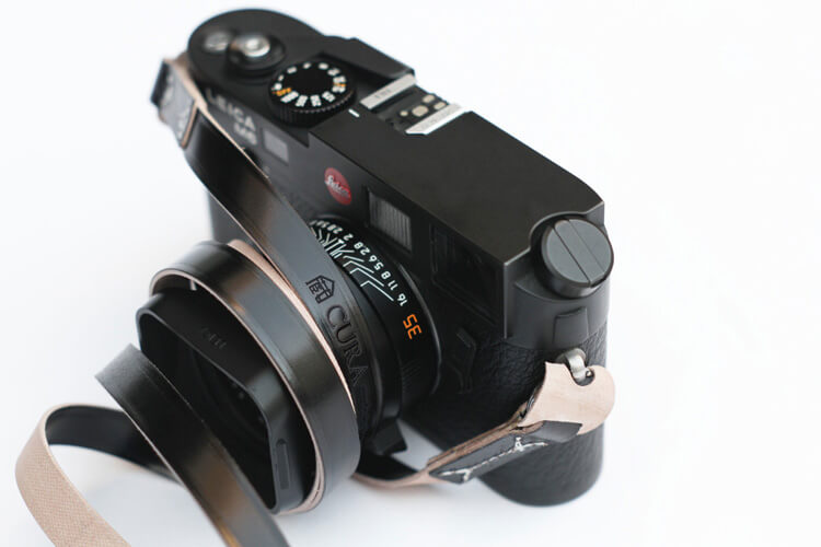 CURA CCV-200 Cordovan Leather Strap with Shoulder Pad (105 cm) - Black-Camera Strap-Kudos Cameras