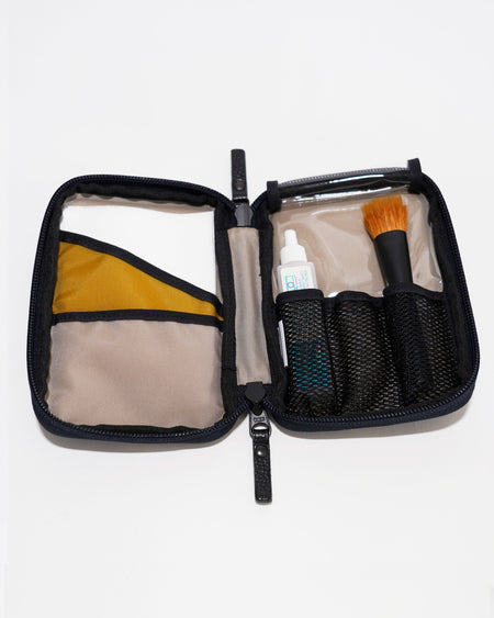 CURA CFCM-100 Cleaning Set - Millicloth Pouch (Navy) Includes - Kumano Brush + Lens Cleaner (15ml) + Micro Wiper (50 sheets) + Millicloth Pouch (Navy)