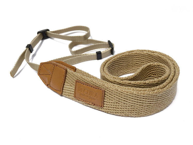 CURA CHS-101 Herringbone Camera Strap (85-155cm) - Beige-Camera Strap-CURA