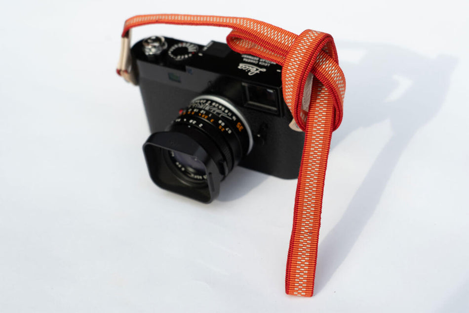 CURA CSS-121 Sanada Woven Silk & Leather Neck Strap (120cm) - Orange-Camera Strap-Kudos Cameras