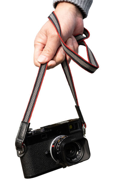 CURA CSS-101 Sanada Woven Silk & Leather Neck Strap (100cm) - Black-Camera Strap-Kudos Cameras