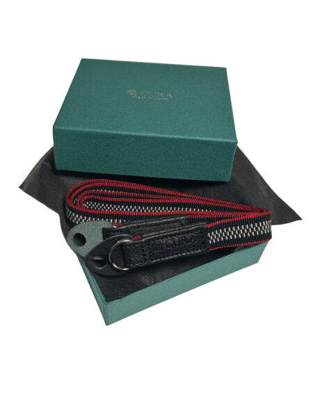 CURA CSS-101 Sanada Woven Silk & Leather Neck Strap (100cm) - Black-Camera Strap-Kudos Cameras