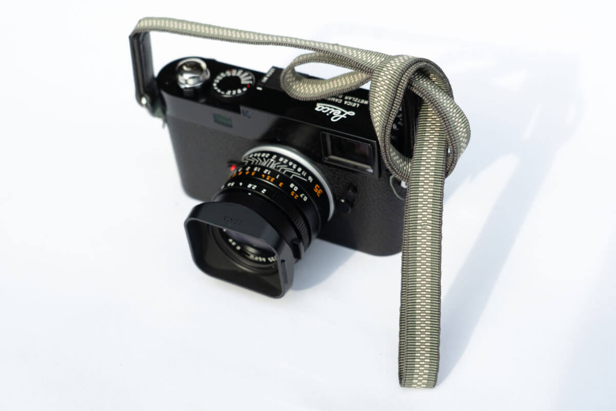 CURA CSS-121 Sanada Woven Silk & Leather Neck Strap (120cm) - Khaki-Camera Strap-CURA