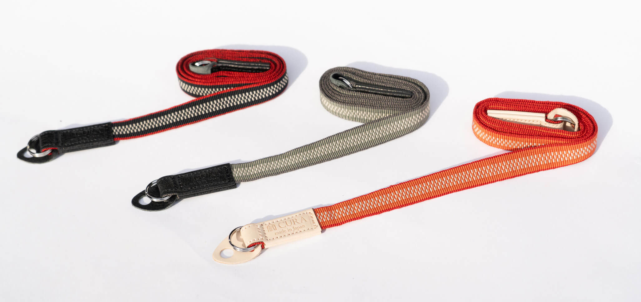 CURA CSS-121 Sanada Woven Silk & Leather Neck Strap (120cm) - Khaki-Camera Strap-CURA