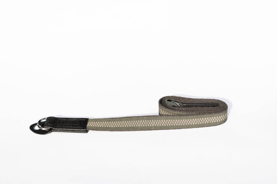 CURA CSS-121 Sanada Woven Silk & Leather Neck Strap (120cm) - Khaki-Camera Strap-CURA