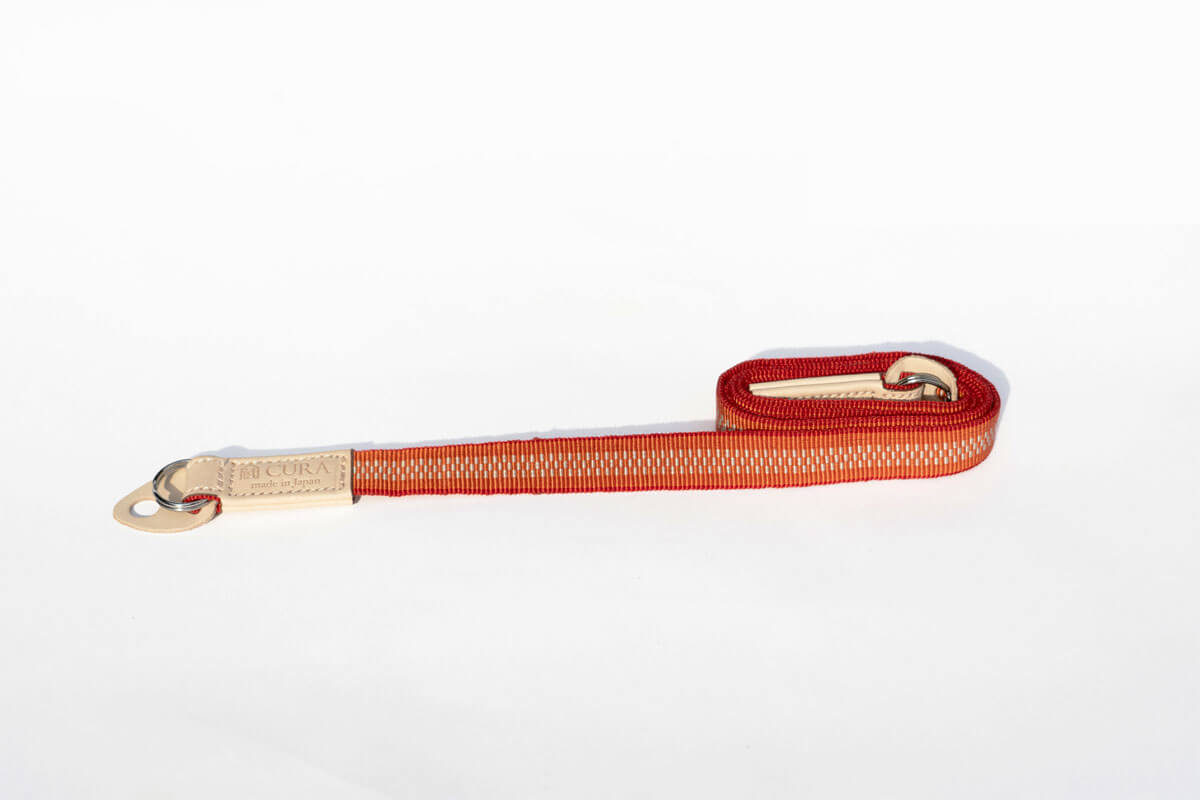 CURA CSS-121 Sanada Woven Silk & Leather Neck Strap (120cm) - Orange-Camera Strap-CURA