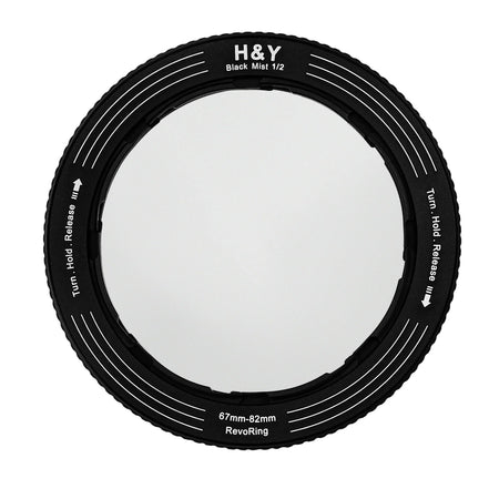 -H&Y Filters RevoRing Black Mist (1/2) Filter (67-82mm)-Variable Lens Adapter Mist Filter-H&Y Filters