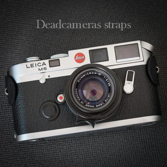 DeadCameras Black Elongated Leather Strap Protectors & 16mm Split Rings-Camera Strap-Kudos