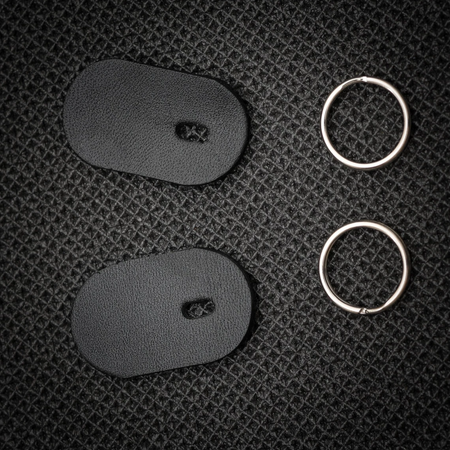 DeadCameras Black Elongated Leather Strap Protectors & 16mm Split Rings-Camera Strap-Kudos