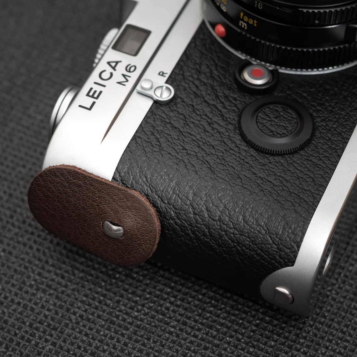 DeadCameras Black Elongated Leather Strap Protectors & 16mm Split Rings-Camera Strap-Kudos Cameras