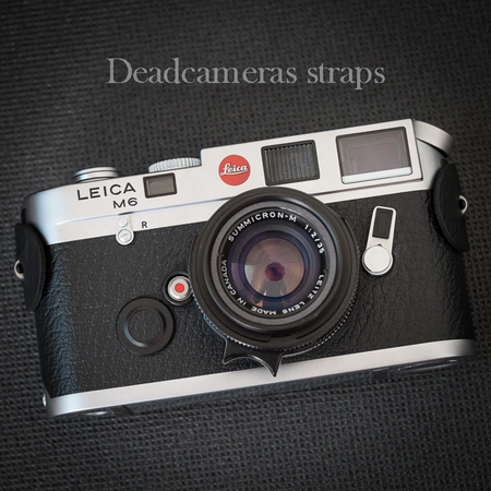 DeadCameras Black Leather Strap Protectors & 16mm Split Rings-Camera Strap-Kudos Cameras