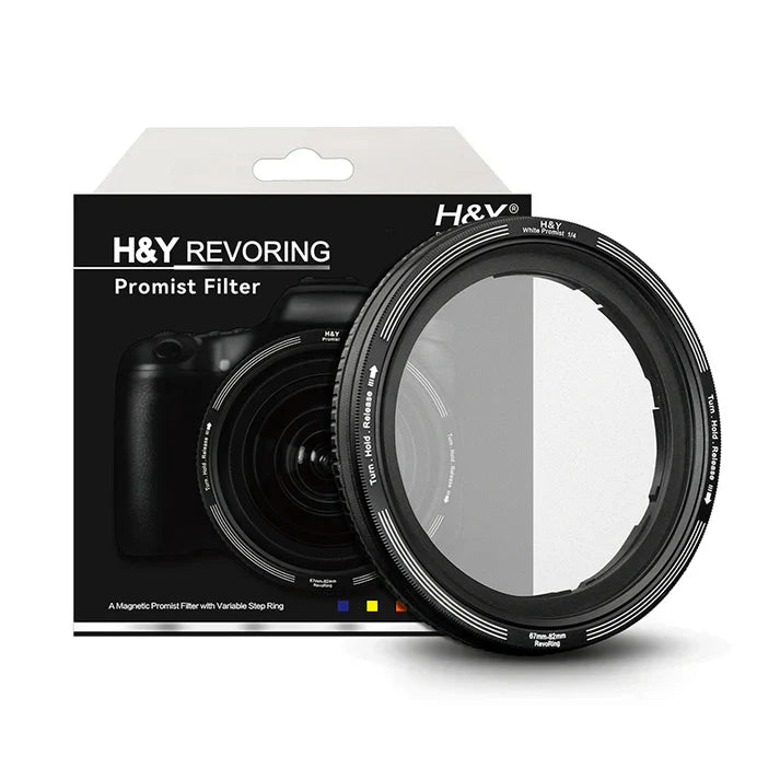 -H&Y Filters RevoRing White Promist (1/4) Filter (67-82mm)-Variable Lens Adapter Mist Filter-H&Y Filters