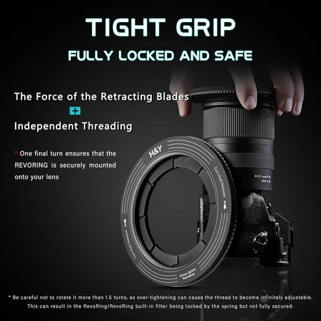 -H&Y Filters RevoRing 52-72mm Variable Adapter for 77mm Filters-Variable Lens Adapter Rings-H&Y Filters