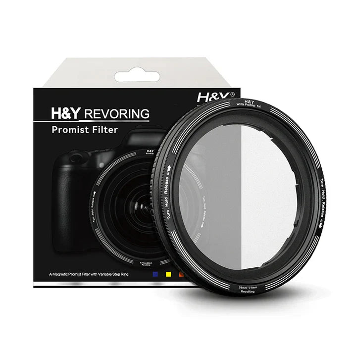-H&Y Filters RevoRing White Promist (1/4) Filter (58-77mm)-Variable Lens Adapter Mist Filter-H&Y Filters
