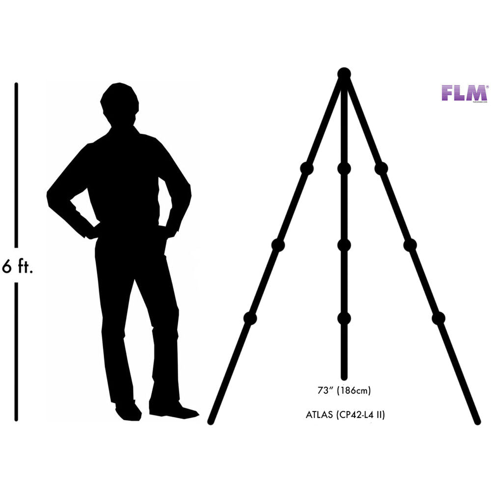 FLM ATLAS 42-L4 42mm 4 Section Carbon Fibre Tripod 64/184cm-Tripod Legs-FLM
