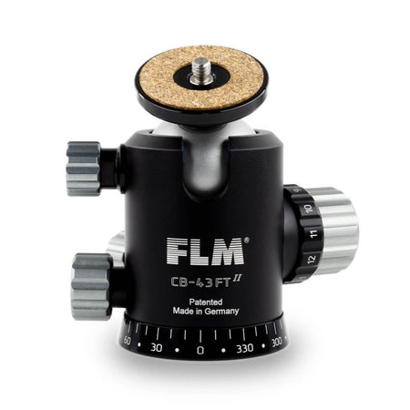 FLM CB-43FTR II Professional Ball Head 43mm with Friction Memory Lock 15 deg, Stop Pan and Tilt Lock-Ball Heads-FLM