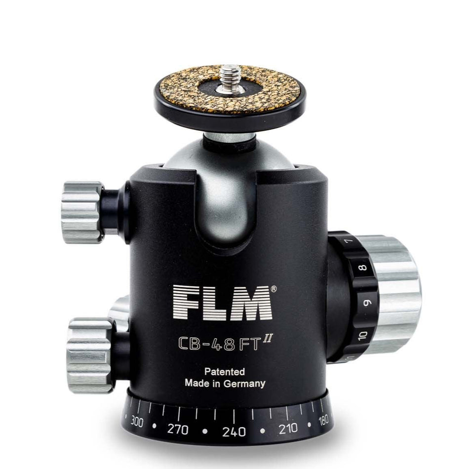FLM CB-48FTR II Professional Ball Head 48mm with Friction Memory Lock 15 Deg. Stop Pan and Tilt Lock-Ball Heads-FLM