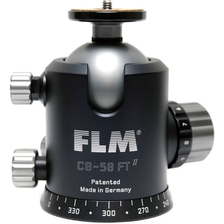 FLM CB-58FTR II Professional Ball Head 58mm with Friction Memory Lock 15 Deg. Stop Pan and Tilt Lock-Ball Heads-FLM