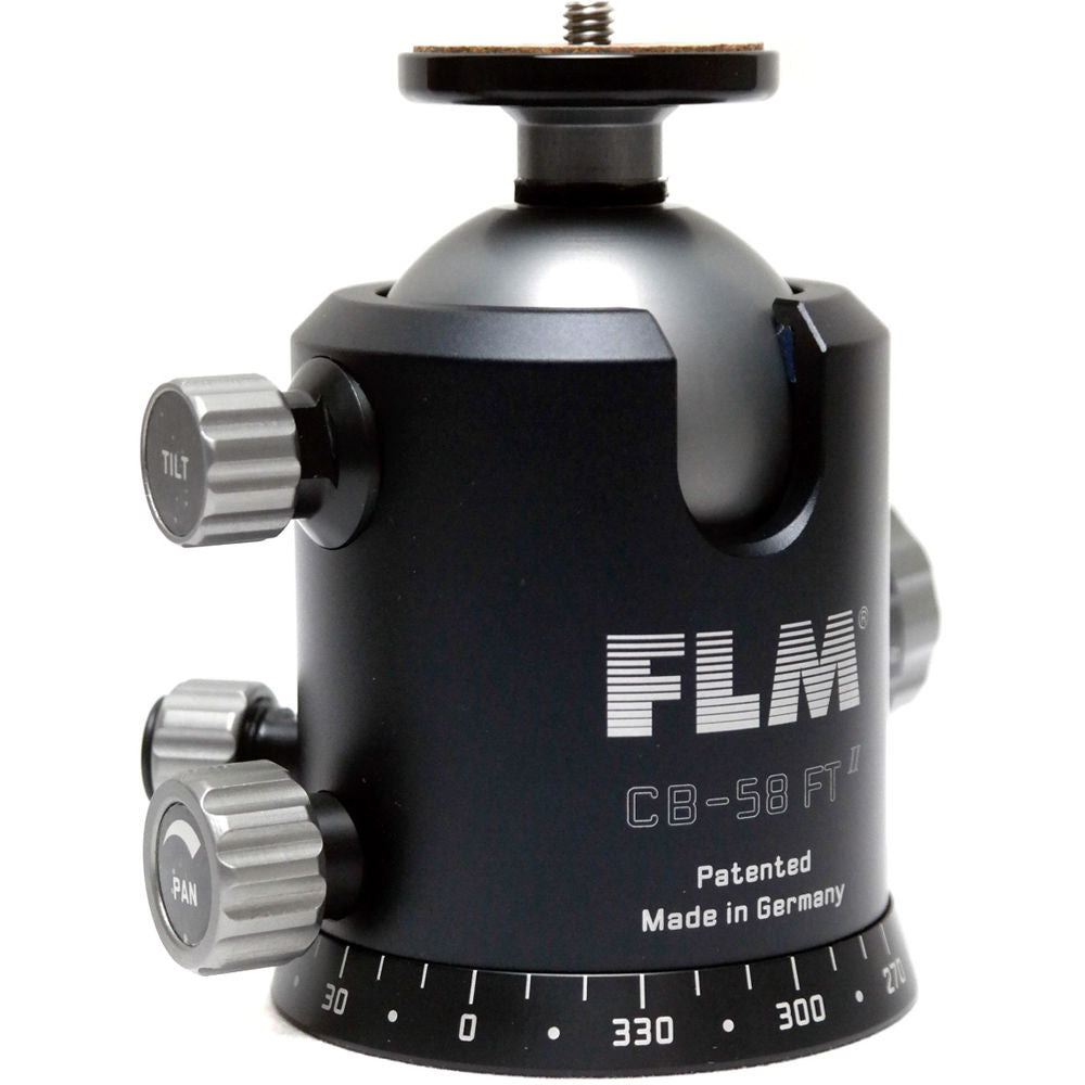 FLM CB-58FTR II Professional Ball Head 58mm with Friction Memory Lock 15 Deg. Stop Pan and Tilt Lock-Ball Heads-FLM