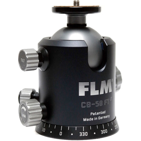 FLM CB-58FTR II Professional Ball Head 58mm with Friction Memory Lock 15 Deg. Stop Pan and Tilt Lock-Ball Heads-FLM