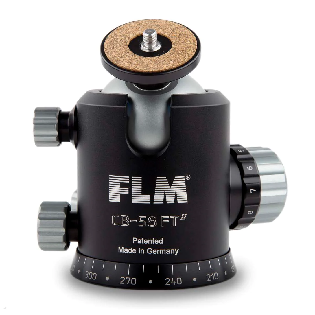 FLM CB-58FTR II Professional Ball Head 58mm with Friction Memory Lock 15 Deg. Stop Pan and Tilt Lock-Ball Heads-FLM