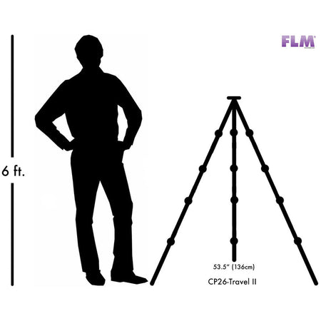 FLM CP26-S5 II Travel 26mm 5 Section Carbon Fibre Tripod 43/136cm