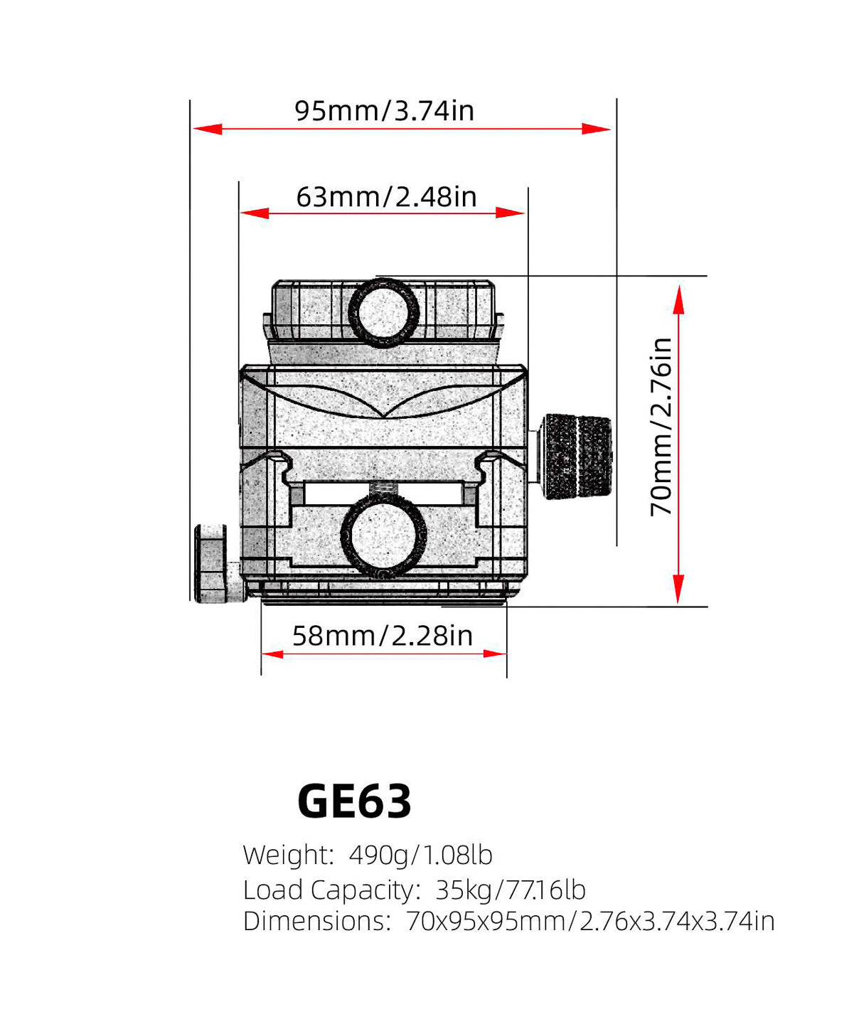 FLM GE63 Atlas Geared Head 58mm-Geard Heads-Kudos Cameras