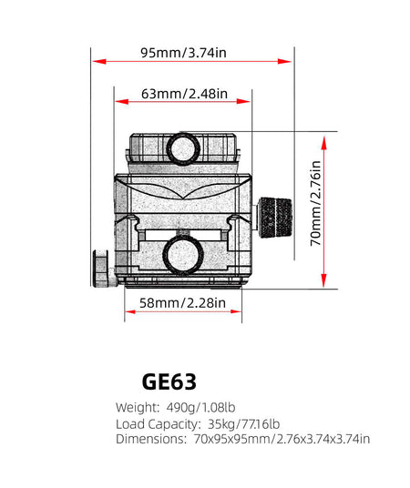 FLM GE63 Atlas Geared Head 58mm-Geard Heads-Kudos Cameras