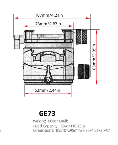 FLM GE73 Atlas Geared Head 62mm-Geard Heads-Kudos Cameras