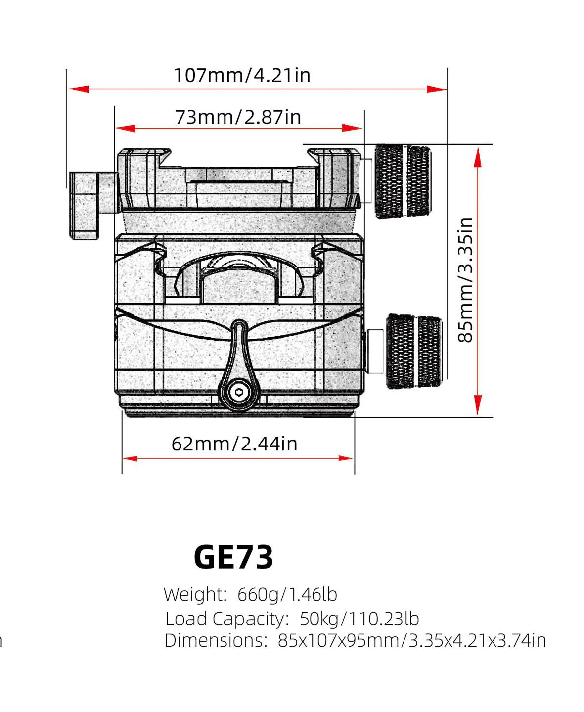 FLM GE73-L Atlas Geared Head with Lever Clamp 62mm-Geard Heads-Kudos Cameras