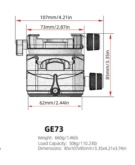 FLM GE73-L Atlas Geared Head with Lever Clamp 62mm-Geard Heads-Kudos Cameras