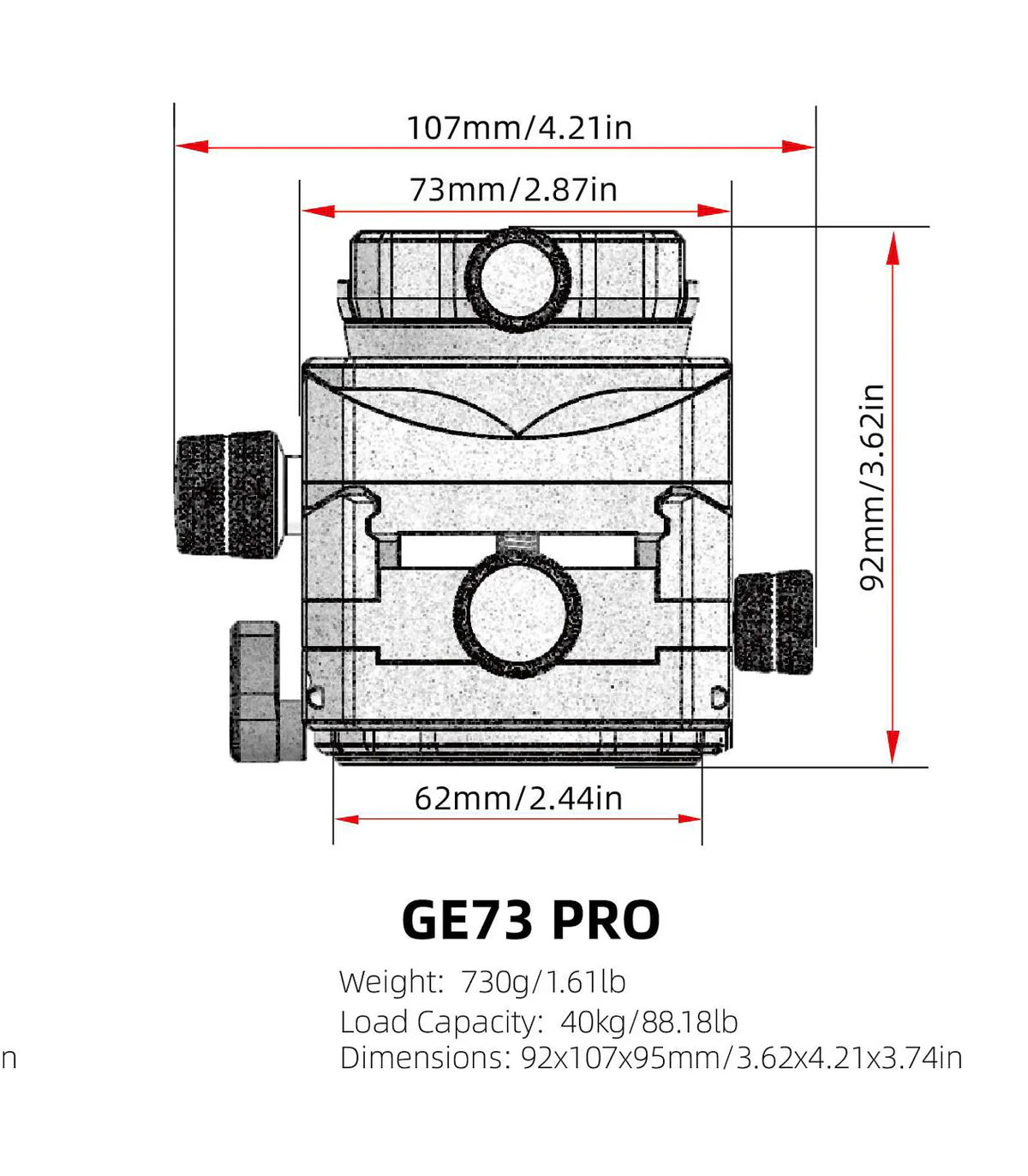 FLM GE73-L Pro Atlas Geared Head with Lever Clamp 62mm-Geard Heads-FLM