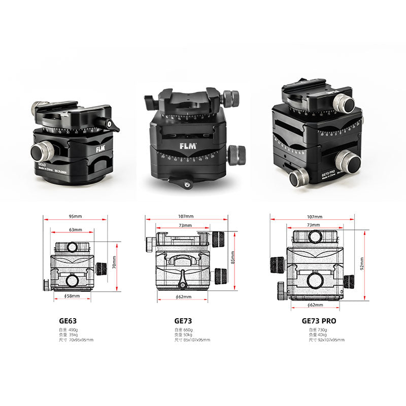 FLM GE73 Pro Atlas Geared Head 62mm-Geard Heads-Kudos Cameras