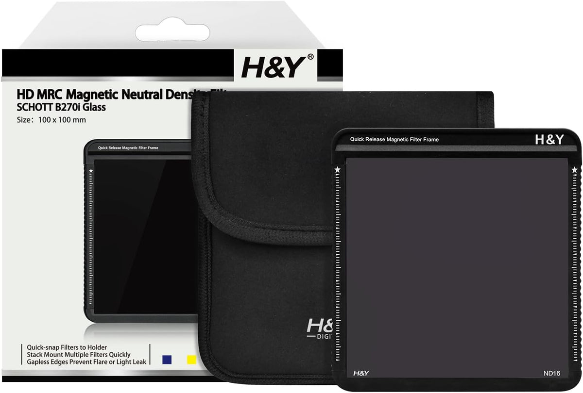 H&Y Filters 100x100mm K-Series ND16 (4-Stop) Filter w/Quick Release Magnetic Filter Frame-100x100 Filters-Kudos Cameras