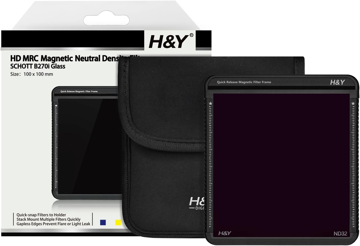H&Y Filters 100x100mm K-Series ND32 (5-Stop) Filter w/Quick Release Magnetic Filter Frame-100x100 Filters-Kudos Cameras