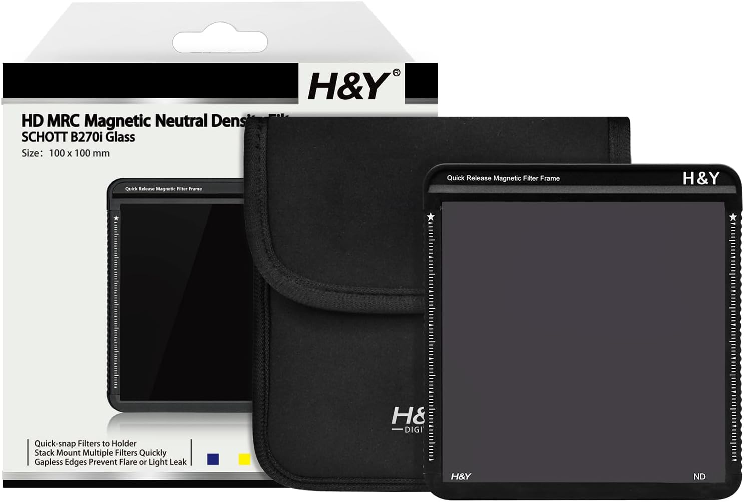 H&Y Filters 100x100mm K-Series ND8 (3-Stop) Filter w/Quick Release Magnetic Filter Frame-100x100 Filters-Kudos Cameras