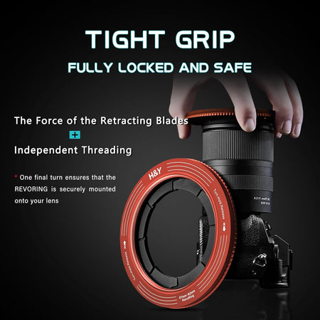 H&Y Filters 67-82mm Red RevoRing Variable Adapter for 82mm Filters-Variable Lens Adapter Rings-Kudos Cameras