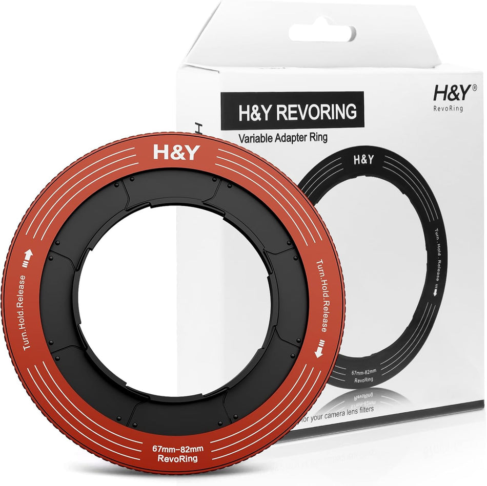 H&Y Filters 67-82mm Red RevoRing Variable Adapter for 82mm Filters-Variable Lens Adapter Rings-H&Y Filters