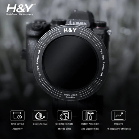 H&Y Filters 67-82mm Titanium Gray RevoRing Variable Adapter for 82mm Filters-Variable Lens Adapter Rings-H&Y Filters