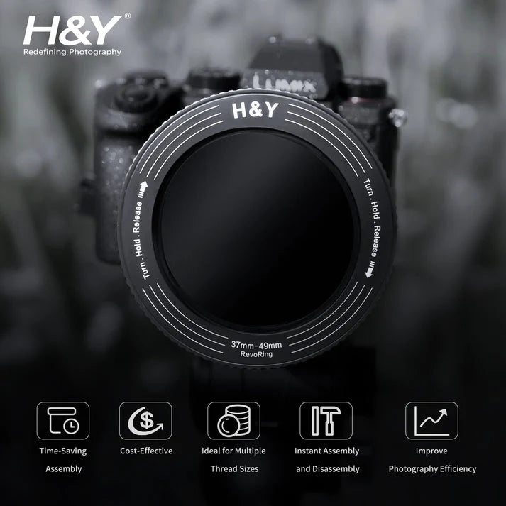 H&Y Filters 67-82mm Yellow RevoRing Variable Adapter for 82mm Filters-Variable Lens Adapter Rings-H&Y Filters