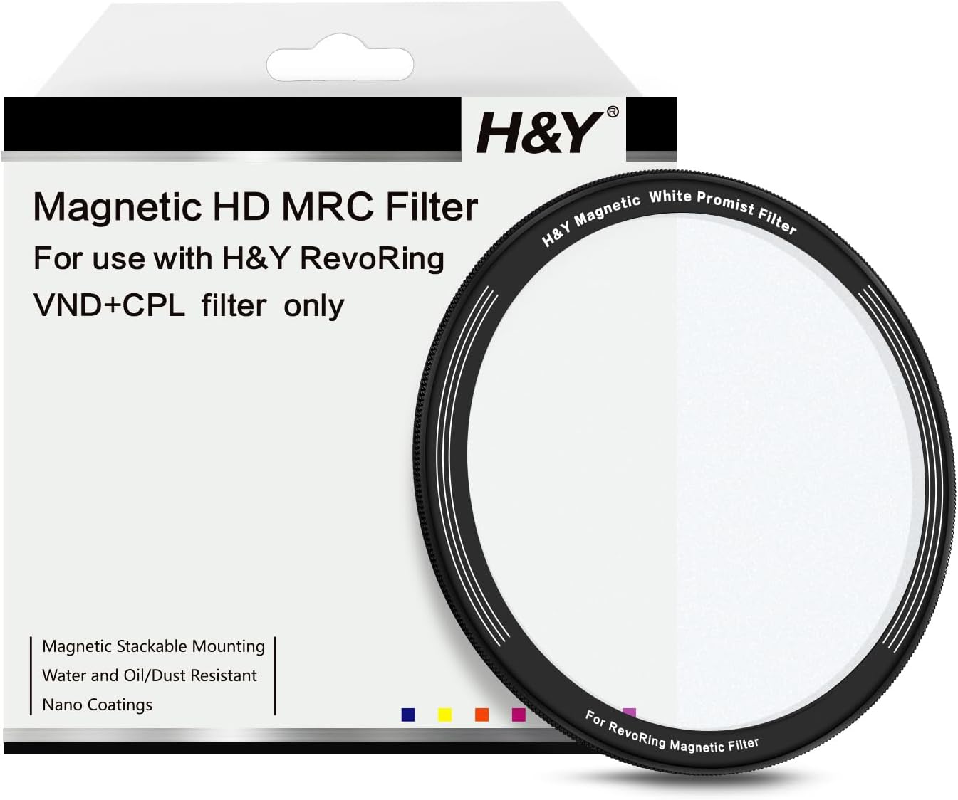 H&Y Filters 82mm White Promist 1/4 Magnetic Clip-on Filter for RevoRing VND & CPL 67-82mm RNC82-82mm Filters for Revo & Swift Rings-Kudos Cameras
