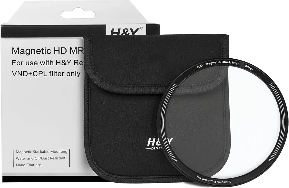 H&Y Filters Black Mist (1/2) Magnetic Clip-On Filter for RevoRing VND & CPL (58-77mm)-62mm Filters for Revo & Swift Rings-Kudos Cameras