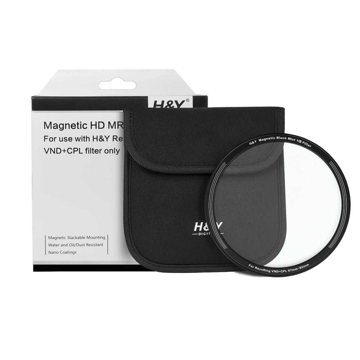 H&Y Filters Black Mist (1/8) Magnetic Clip-On Filter for RevoRing VND & CPL (46-62mm)-62mm Filters for Revo & Swift Rings-Kudos Cameras