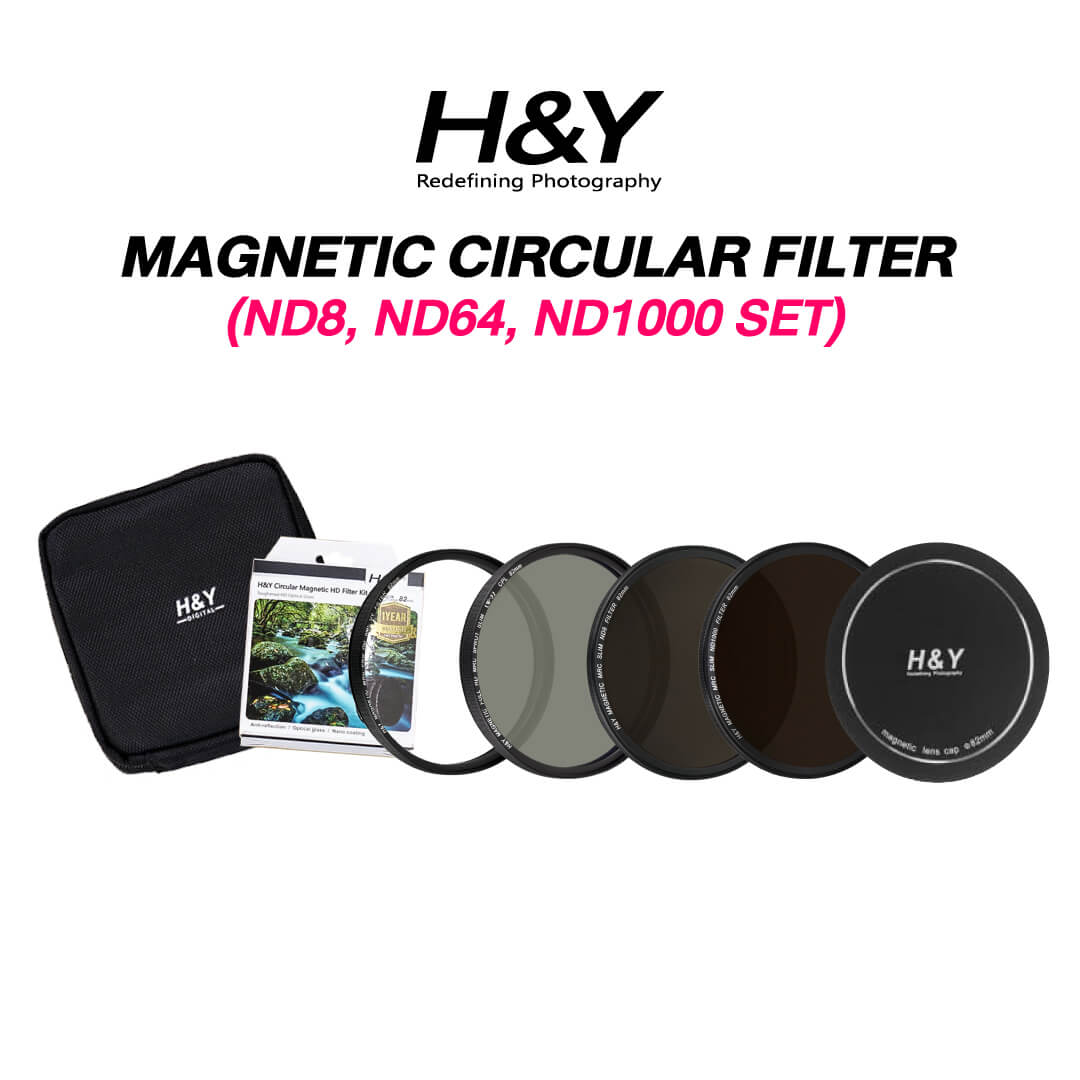 H&Y Filters Circular Magnetic HD ND Filter Kit - IRND8 / IRND64 / IRND1000 Filters with Magnetic Adapter Ring 82mm-ND Filters Kits-Kudos Cameras