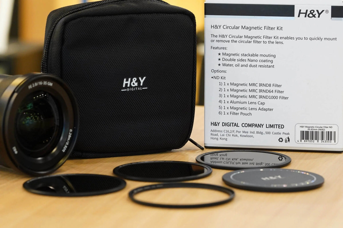 H&Y Filters Circular Magnetic HD ND Filter Kit - IRND8 / IRND64 / IRND1000 Filters with Magnetic Adapter Ring 82mm-ND Filters Kits-Kudos Cameras