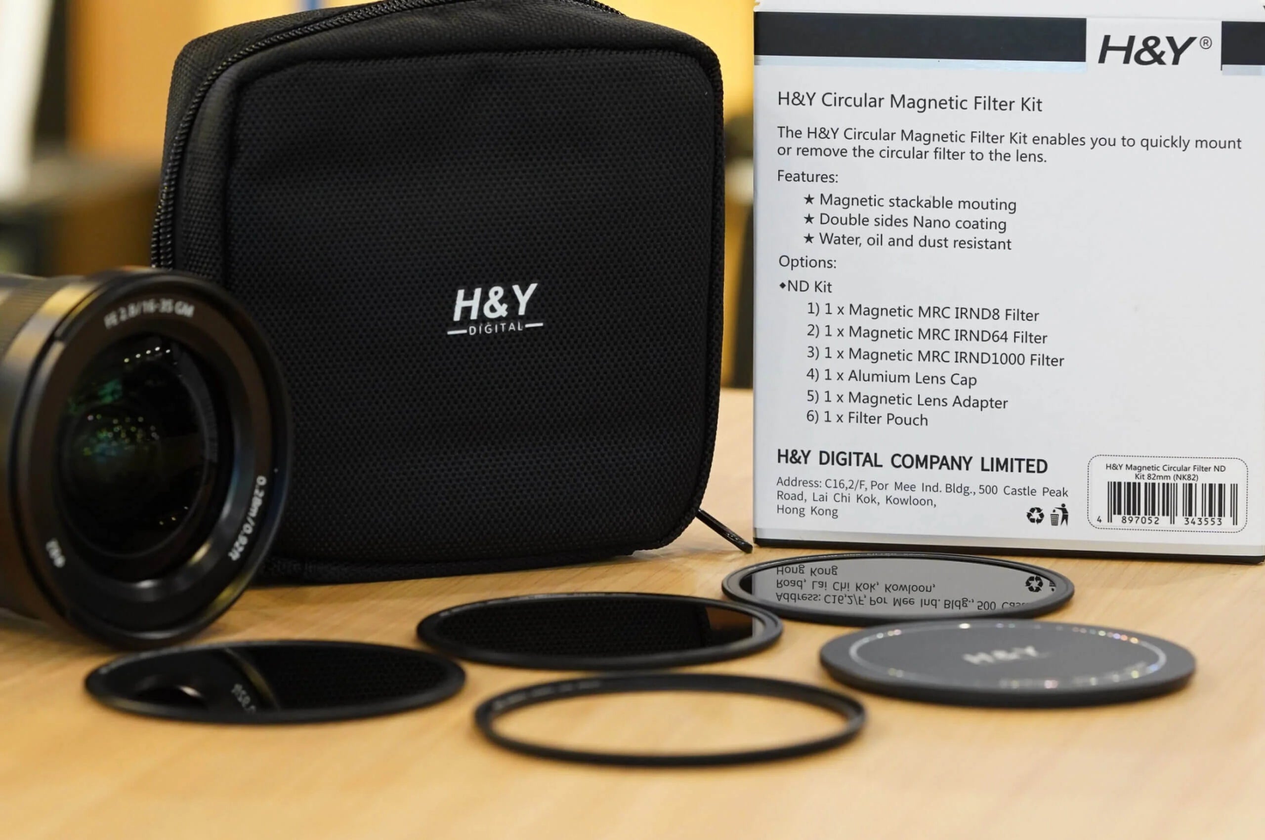H&Y Filters Circular Magnetic HD ND Filter Kit - IRND8 / IRND64 / IRND1000 Filters with Magnetic Adapter Ring 82mm-ND Filters Kits-Kudos Cameras